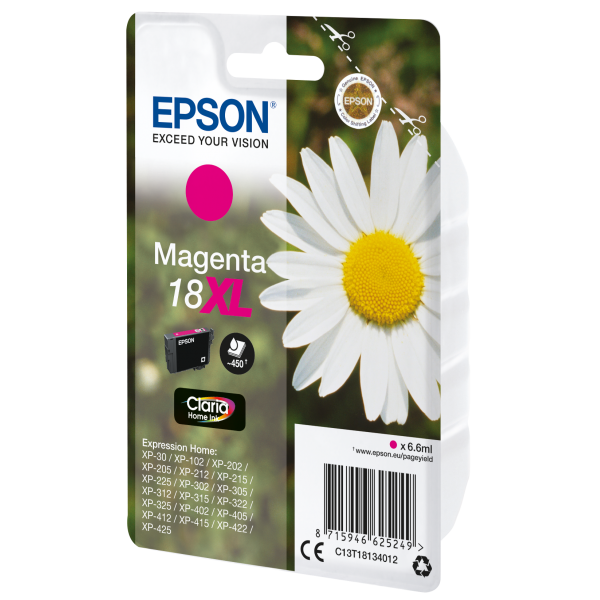 Epson Daisy Cartuccia Margherita Magenta Inchiostri Claria Home 18XL (EPSON T1813 18XL MAGENTA INK Claria Home DAISY 470PAGES)EpsonC13T18134012