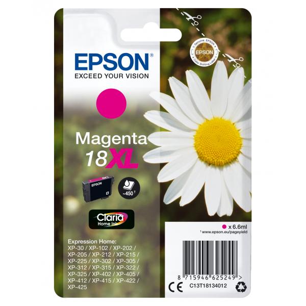 Epson Daisy Cartuccia Margherita Magenta Inchiostri Claria Home 18XL (EPSON T1813 18XL MAGENTA INK Claria Home DAISY 470PAGES)EpsonC13T18134012