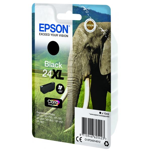 Epson Elephant Cartuccia Nero XL (CLARIA PHOTO HD INK 24XL BLACK - F/ 24SERIES)EpsonC13T24314012