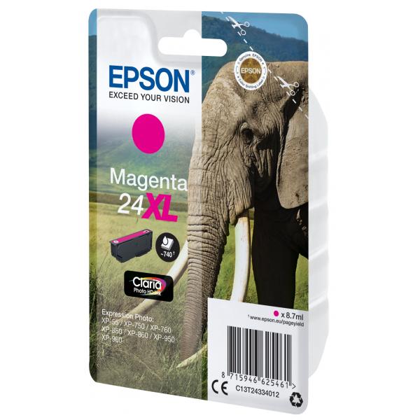 Epson Elephant Inchiostro magenta singolo Claria Photo HD Elefante 24XL (Epson 24XL - XL - magenta - original)EpsonC13T24334022