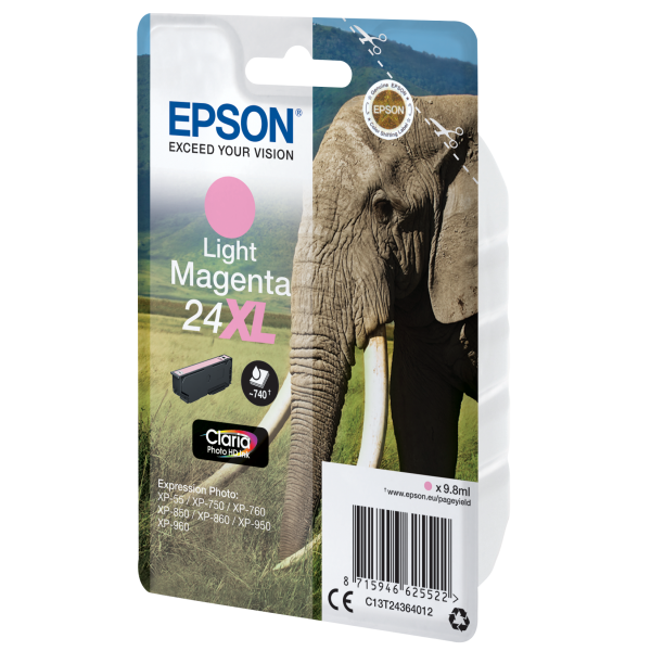 Epson Elephant Cartuccia Magenta chiaro xl (Epson 24XL - XL - lys magenta - origin)EpsonC13T24364022
