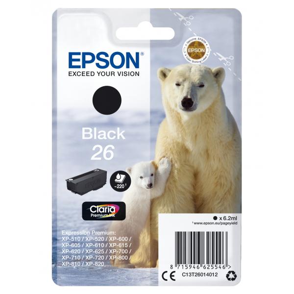 Epson Polar bear Cartuccia Nero (EPS BLACK 26 CLARIA INK)EpsonC13T26014012