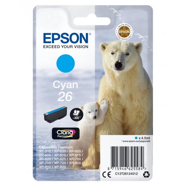 Epson Polar bear Cartuccia Ciano (EPSON T2612 CYAN INK CLARIA PREMIUM POLAR BEAR INK)EpsonC13T26124012