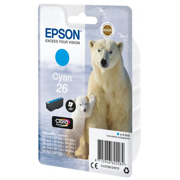 Epson Polar bear Cartuccia Ciano (EPSON T2612 CYAN INK CLARIA PREMIUM POLAR BEAR INK)EpsonC13T26124012