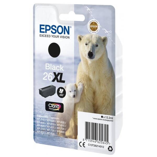 Epson Cartuccia Nero XL (EPSON T2621 XL BLACK INK CLARIA PREMIUM POLAR BEAR INK)EpsonC13T26214012