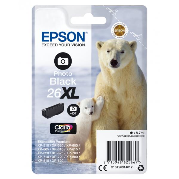Epson Polar bear Cartuccia Nero-foto XL (EPSON T2631 PHOTO XL BLACK INK CLARIA PREMIUM POLAR BEAR INK)EpsonC13T26314012