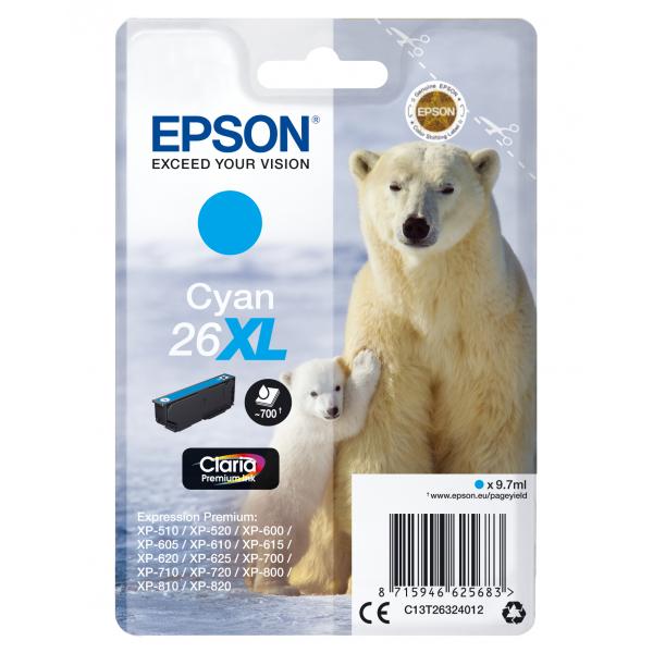 Epson Polar bear Cartuccia Ciano XL (EPSON T2632 XL CYAN INK CLARIA PREMIUM POLAR BEAR INK)EpsonC13T26324012