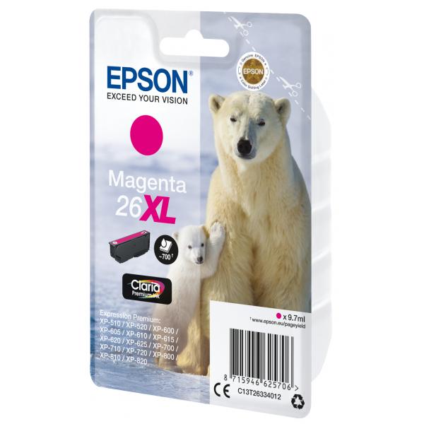 Epson Polar bear Cartuccia Magenta XL (Epson 26XL Magenta Inkjet Cart CLARIA PREMIUM POLAR BEAR INK)EpsonC13T26334012
