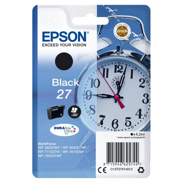 Epson Alarm clock Cartuccia Sveglia Nero Inchiostri DURABrite Ultra 27 (EPSON T2701 BLACK INK C13T27014010)EpsonC13T27014012