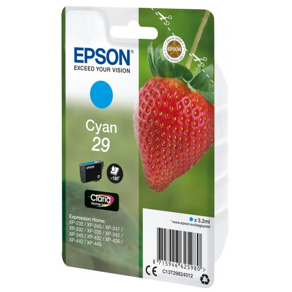 Epson Strawberry Cartuccia Fragole Ciano Inchiostri Claria Home 29 (SGLPCK CYAN 29 HOME INK - CYAN STANDARD)EpsonC13T29824012