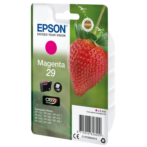 Epson Strawberry Cartuccia Fragole Magenta Inchiostri Claria Home 29 (SGLPCK MAGENTA 29 HOME INK - MAGENTA STANDARD)EpsonC13T29834012
