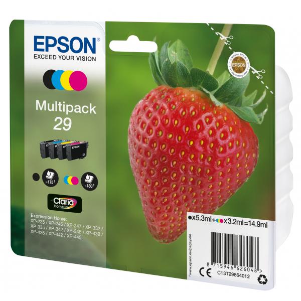 Epson Strawberry Multipack 4-colours 29 Claria Home Ink (EPSON 29 MULTIPACK 4 COLOURS)EpsonC13T29864022
