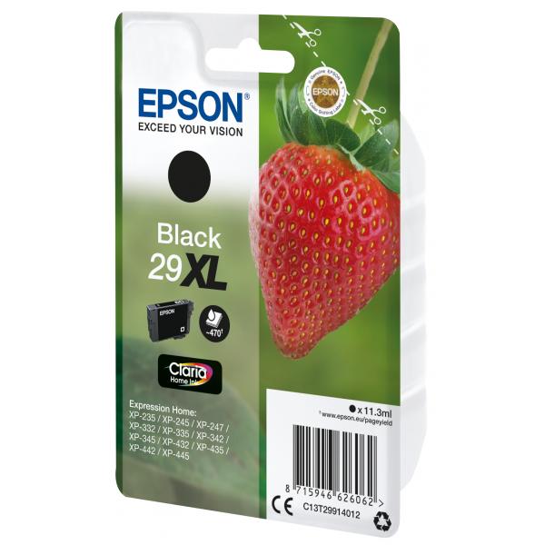 Epson Strawberry Singlepack Black 29XL Claria Home Ink (Epson 29XL - XL - sort - original - bl)EpsonC13T29914022