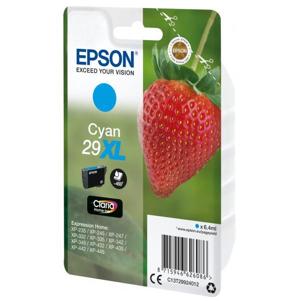 Epson Strawberry Singlepack Cyan 29XL Claria Home Ink (Epson 29XL - XL - cyan - original - bl)Epson8715946626093C13T29924022