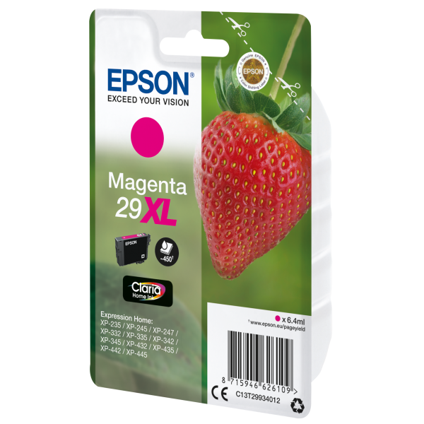 Epson Strawberry Cartuccia Fragole Magenta Inchiostri Claria Home 29XL (EPSON 29XL MAGENTA INK STRAWBERRY 1 x 6.4 ML)EpsonC13T29934012