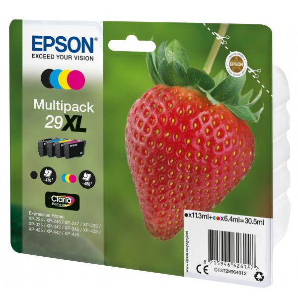 Epson Strawberry Multipack Fragole 4 colori Inchiostri Claria Home 29XL (MULTIPACK 4-COL.29XL HOME INK - MAG./BLCK/YELLOW/CYAN HIGH XL)EpsonC13T29964012