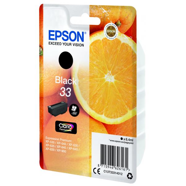 Epson Oranges Cartuccia Nero T33 Claria Premium (SGLPCK BLACK 33 PREM.INK - PREM.INK 33 BLACK STANDARD)EpsonC13T33314012