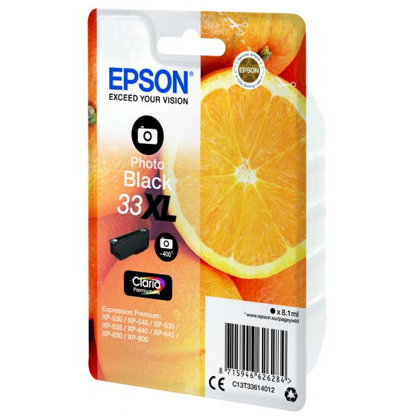 Epson Oranges Cartuccia Nero foto T33XL Claria Premium (33XL Ink Photo Black Claria - Premium Singlepack - Warranty: 12M)EpsonC13T33614022