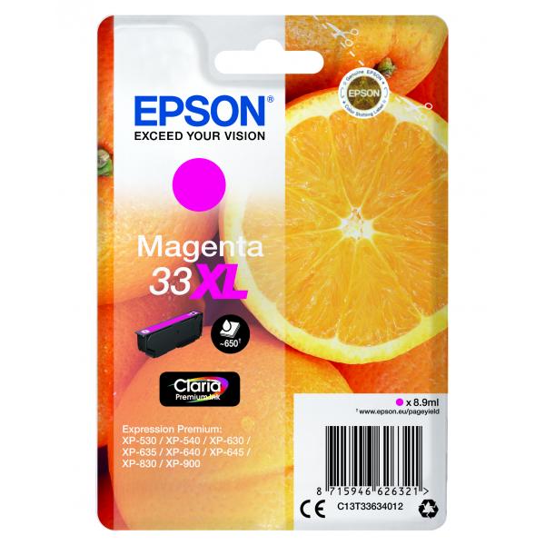 Epson Oranges Cartuccia Magenta T33XL Claria Premium (EPSON 33XL MAGENTA INK ORANGES 1 x 12.2 ml)EpsonC13T33634012
