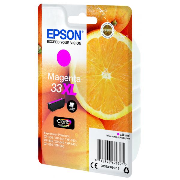Epson Oranges Cartuccia Magenta T33XL Claria Premium (Epson 33XL - XL - magenta - original -)EpsonC13T33634012