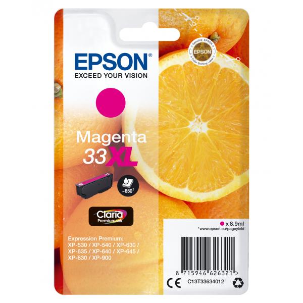Epson Oranges Cartuccia Magenta T33XL Claria Premium (EPSON 33XL MAGENTA INK ORANGES 1 x 12.2 ml)EpsonC13T33634012