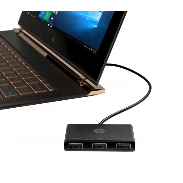 HP Hub da USB-C a USB-A (HP USB-C to USB-A - Hub - 3 x SuperSpeed USB 3.0 - desktop - per Elite c640 G3 Chromebook Enterprise, Pavilion Aero Laptop 13-be2075ng)HpZ6A00AA