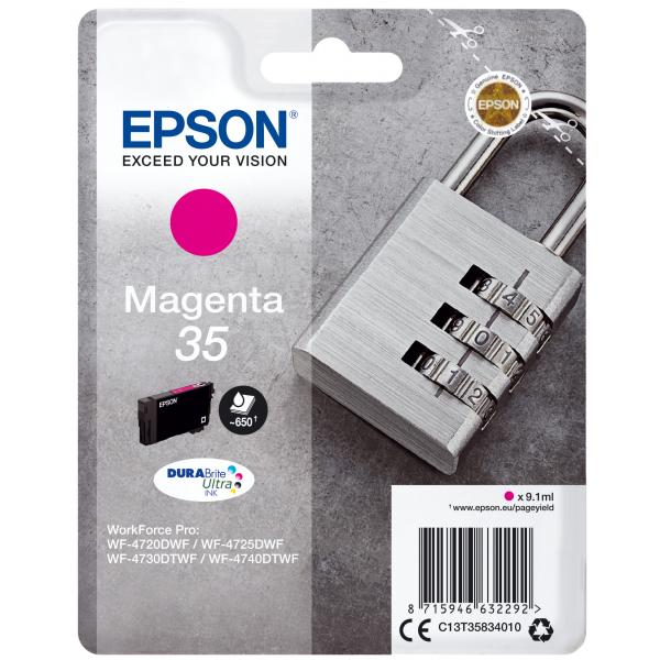 Epson Padlock Singlepack Magenta 35 DURABrite Ultra Ink (EPSON 35 MAGENTA INK CARTRIDGE PADLOCK 9.1ML)EpsonC13T35834010