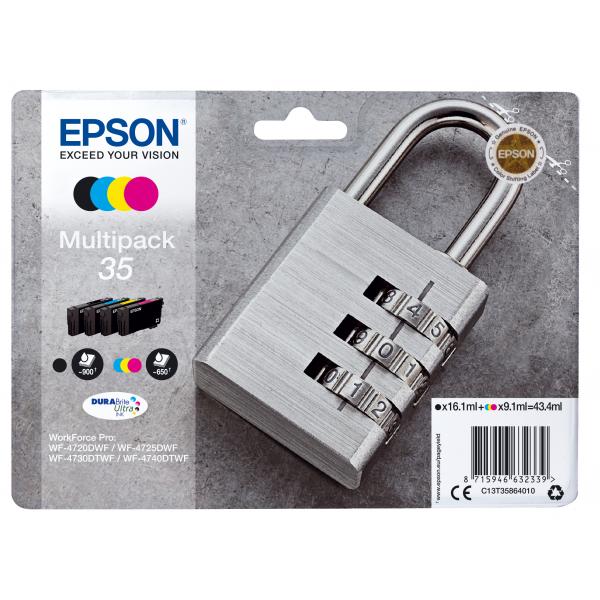 Epson Padlock Multipack 4 colori DURABrite Ultra Lucchetto 35 (MULTI 4-COLOUR 35 DURABRITE ULTRAINK)EpsonC13T35864010