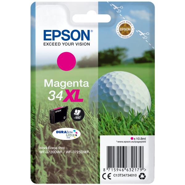 Epson Golf ball Singlepack Magenta 34XL DURABrite Ultra Ink (SINGLEPACK MAGENTA 34XL - DURABRITE GOLF BALL)EpsonC13T34734010