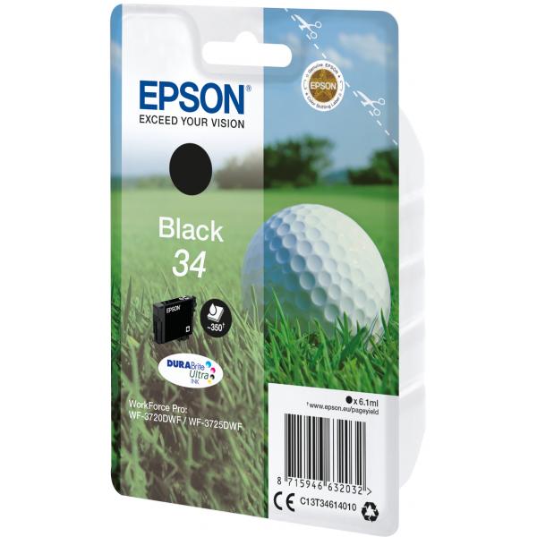 Epson Golf ball Inchiostro nero singolo DURABrite Ultra Pallina da golf 34 (SINGLEPACK BLACK 34 - DURABRITE GOLF BALL)EpsonC13T34614010