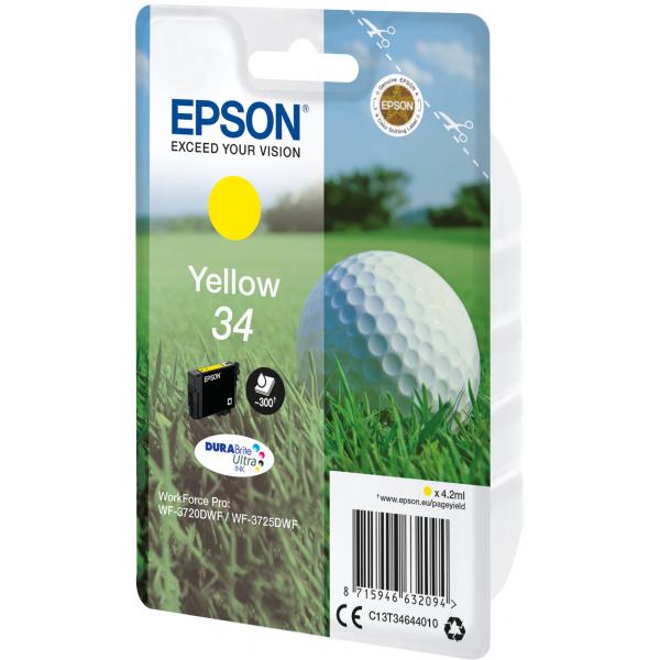 Epson Golf ball Inchiostro giallo singolo DURABrite Ultra Pallina da golf 34 (EPSON 34 YELLOW INK CARTRIDGE GOLF BALL, 4.2ML)EpsonC13T34644010