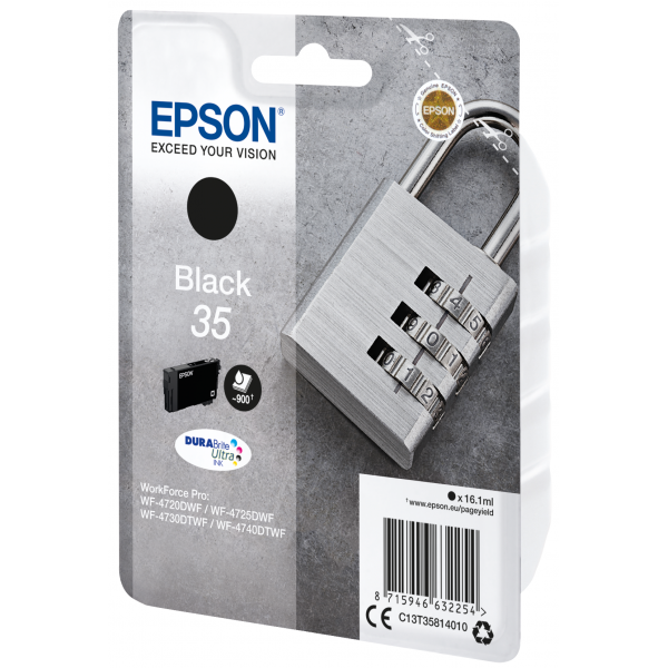 Epson Padlock Singlepack Black 35 DURABrite Ultra Ink (EPSON 35 BLACK INK CARTRIDGE PADLOCK 16.1ML)EpsonC13T35814010