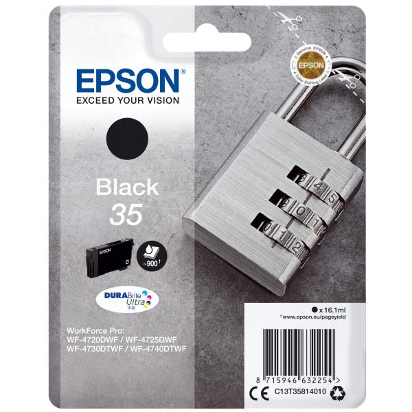 Epson Padlock Singlepack Black 35 DURABrite Ultra Ink (EPSON 35 BLACK INK CARTRIDGE PADLOCK 16.1ML)EpsonC13T35814010