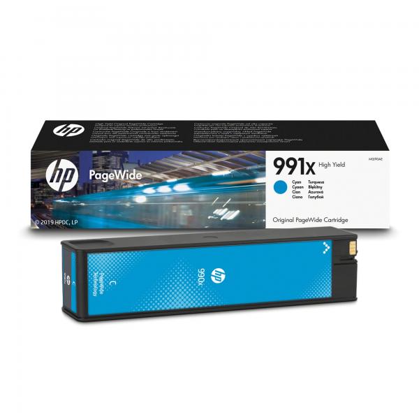 HP Cartuccia originale ciano ad alta capacità 991X PageWide (OEM HP M0J90AE 991X Ink cart cyan 16K for HP PageWide 77740 77750 Pro MFP 772)HpM0J90AE