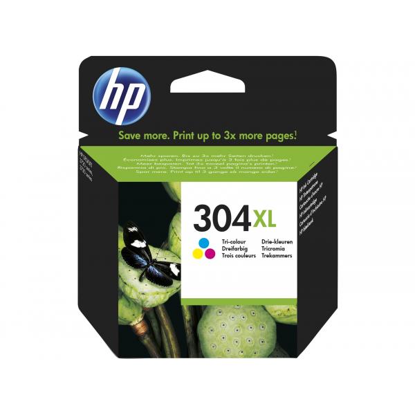 HP Cartuccia inchiostro originale tricromia 304XL (HP 304XL TRI-COLOR ORIGINAL INK - EN/PL/HU/CZ/SL CARTRIDGE)HpN9K07AE#BA3