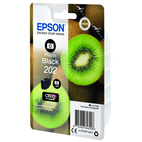 Epson Kiwi Singlepack Photo Black 202 Claria Premium Ink (EPSON 202 BRIGHT BLACK INK CARTRIDGE, 4.1 ML)EpsonC13T02F14010