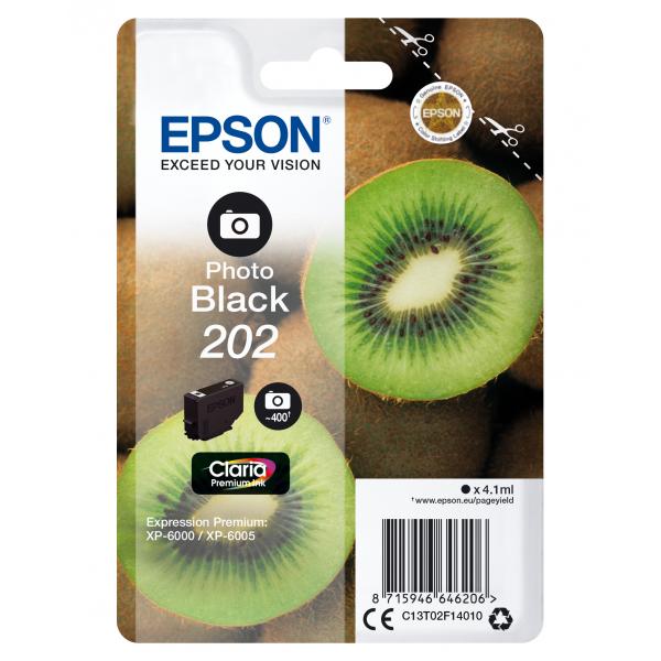 Epson Kiwi Singlepack Photo Black 202 Claria Premium Ink (Epson 202 - foto-sort - original - bl? LEADTIME7DAYS:leadtime of 7 days)EpsonC13T02F14010
