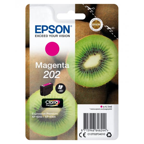 Epson Kiwi Singlepack Magenta 202 Claria Premium Ink (EPSON 202 MAGENTA CLARIA INK CARTRIDGE 300 PAGES)EpsonC13T02F34010