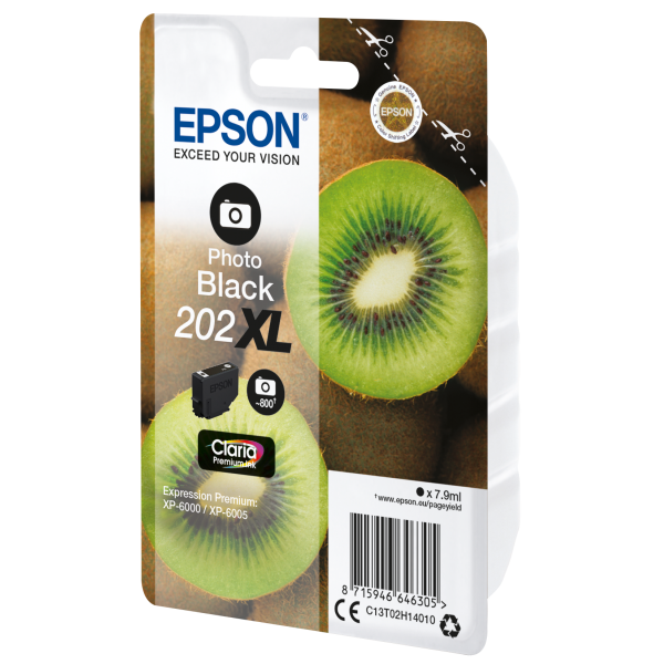 Epson Kiwi Singlepack Photo Black 202XL Claria Premium Ink (EPSON 202XL PHOTO BLACK HIGH CAPACITY CARTRIDGE KIWI)EpsonC13T02H14010