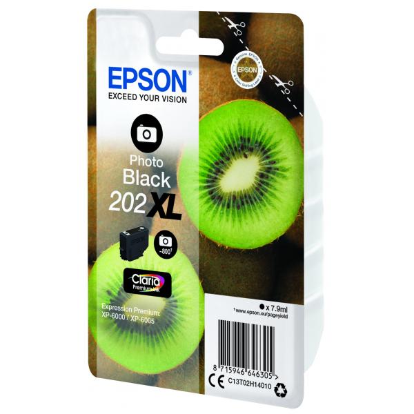Epson Kiwi Singlepack Photo Black 202XL Claria Premium Ink (PHOTO BLACK 202XL CLARIA PREMIUM INK)EpsonC13T02H14010