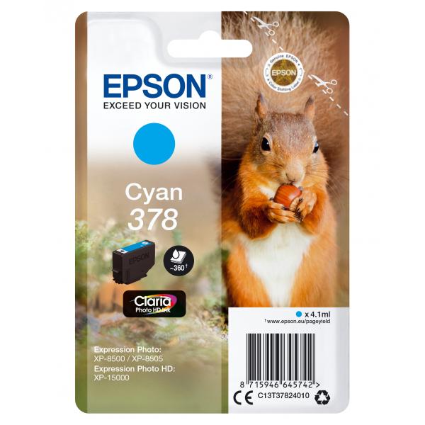 Epson Squirrel Singlepack Cyan 378 Claria Photo HD Ink (Epson 378 Cyan HD Inkjet Cartr 378 SERIES SQUIRREL)EpsonC13T37824010