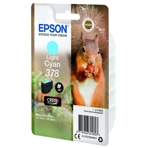 Epson Squirrel Singlepack Light Cyan 378 Claria Photo HD Ink (EPSON 378 LIGHT CYAN INK 378 SERIES SQUIRREL)EpsonC13T37854010