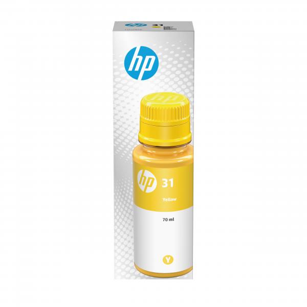 HP Flacone di inchiostro giallo originale 31 da 70 ml (HP 31 YELLOW ORIGINAL INK - BOTTLE)Hp01916283495001VU28AE