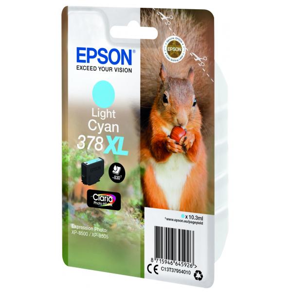 Epson Squirrel Inchiostro ciano chiaro singolo Claria Photo HD Scoiattolo 378XL (Epson 378XL - XL - lys cyan - original)EpsonC13T37954020