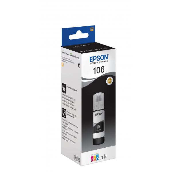 Epson 106 EcoTank Photo Black ink bottle (106 ECOTANK PHOTO BLACK INK BOTTLE)EpsonC13T00R140