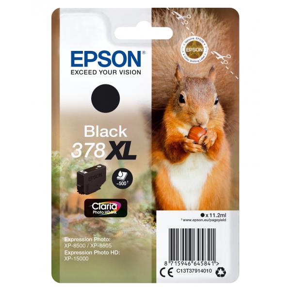 Epson Squirrel Singlepack Black 378XL Claria Photo HD Ink (Epson 378XL - XL - sort - original - b)EpsonC13T37914020