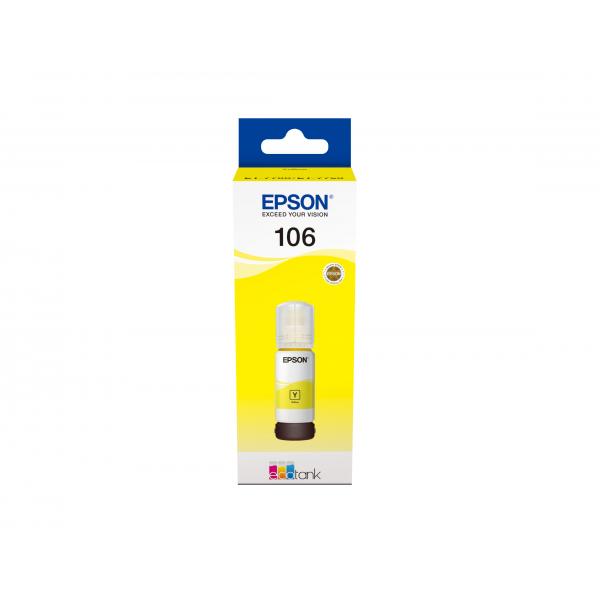 Epson 106 EcoTank Yellow ink bottle (EPSON 106 YELLOW INK CARTRIDGE 5000 PAGES 70ML)EpsonC13T00R440