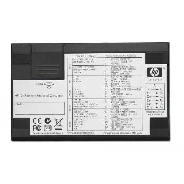 HP 12c calcolatrice Desktop Calcolatrice finanziaria Alluminio, Nero (HP 12c Platinum - finansiel regnemaski)HpF2231AA