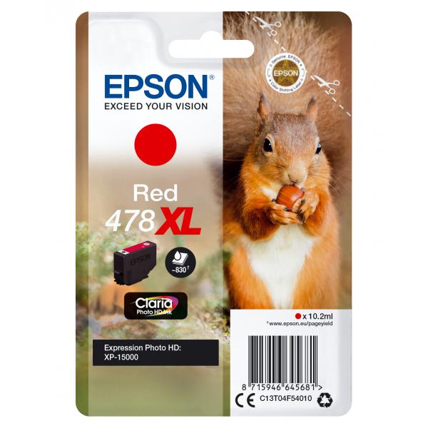 Epson Squirrel Singlepack Red 478XL Claria Photo HD Ink (EPSON 478XL RED INK SQUIRREL)Epson8715946645681C13T04F54010