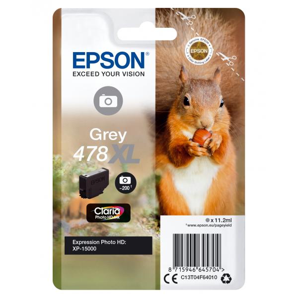 Epson Squirrel Singlepack Grey 478XL Claria Photo HD Ink (Epson 478XL - gr? - original - bl?kpat)Epson8715946645711C13T04F64020